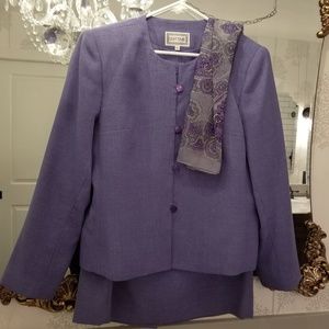 Pencil Skirt Suit & Blazer in Lavender w/ Scarf